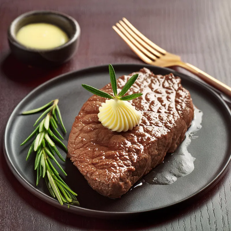 Garlic Herb Butter Flat-Iron Steak image